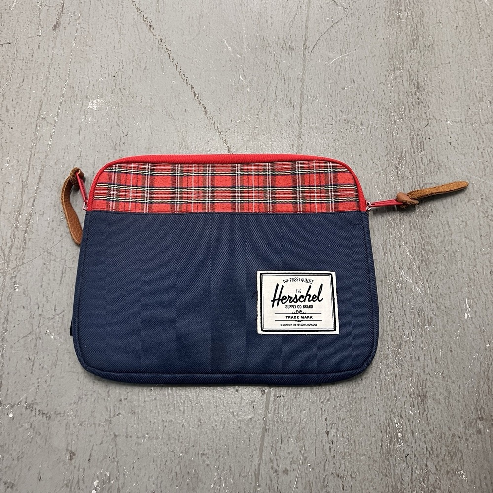 Hersechel Supply Co. Tablet Sleeve‎ Navy Blue Red Plaid 13" Trim Case Slim